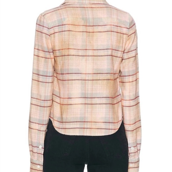 R13 Shrunken Work Shirt in Pink Overdyed Plaid xs - Picture 3 of 3